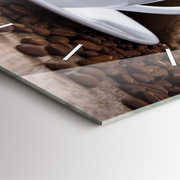 Szögletes fali üvegóra Egy csésze kávét