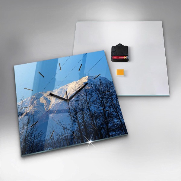 Szögletes fali üvegóra Kilátás a hegyekre
