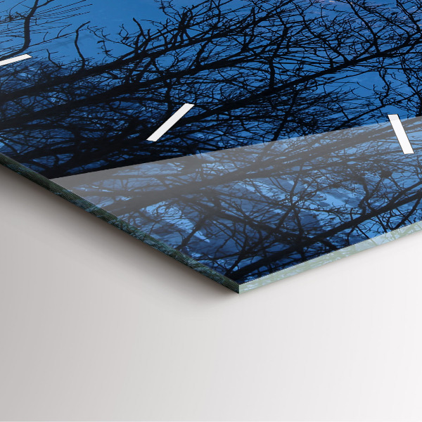 Szögletes fali üvegóra Kilátás a hegyekre