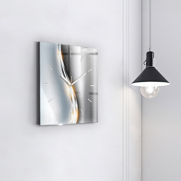 Szögletes fali üvegóra Fém absztrakció