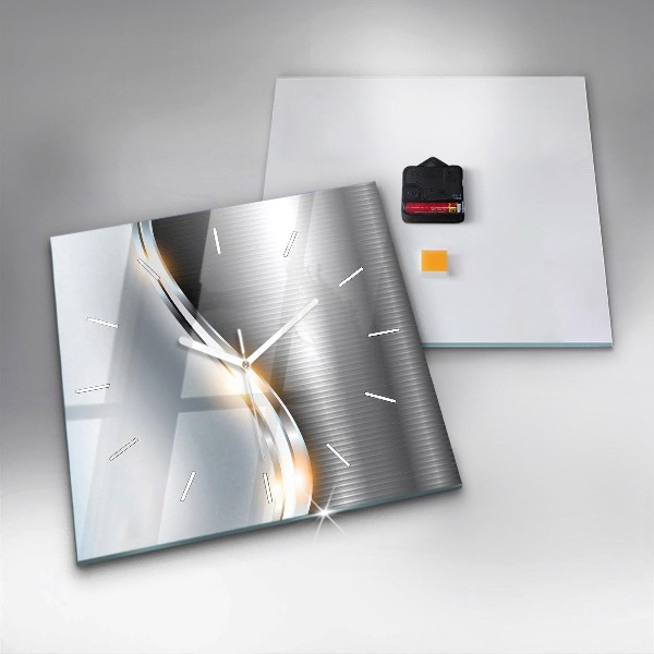 Szögletes fali üvegóra Fém absztrakció