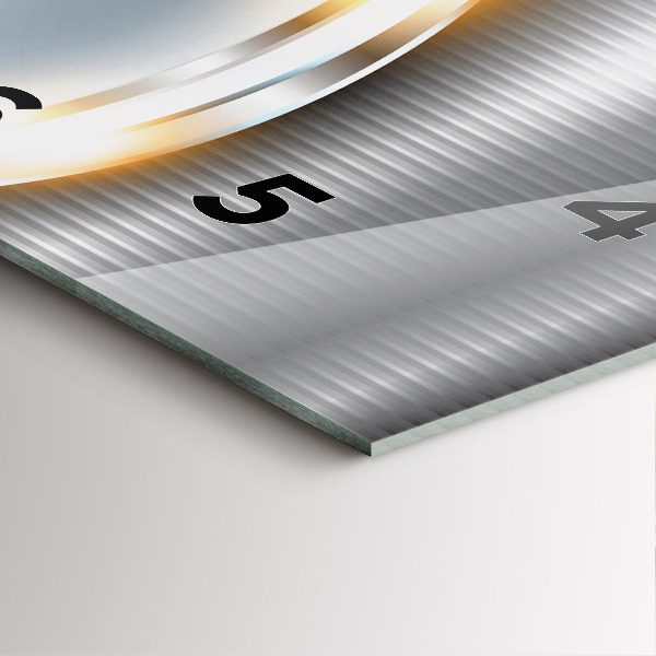 Szögletes fali üvegóra Fém absztrakció