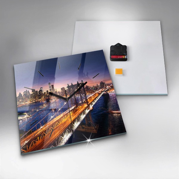 Szögletes fali üvegóra New York és a naplemente