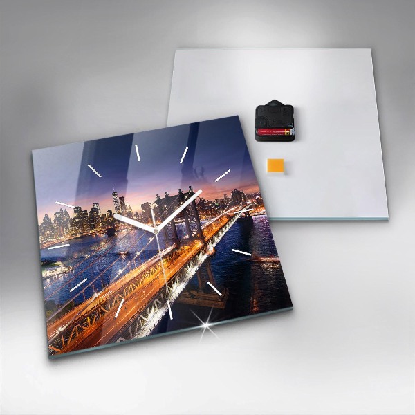 Szögletes fali üvegóra New York és a naplemente