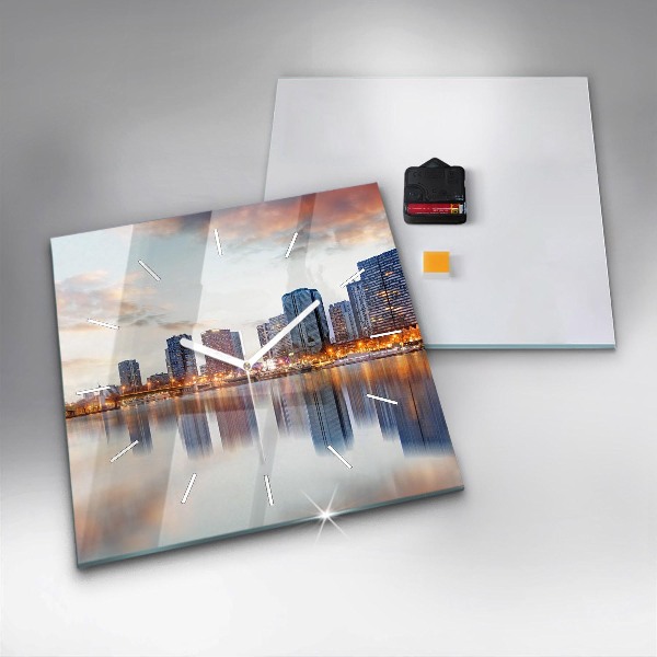 Szögletes fali üvegóra Panoráma az Eiffel-toronnyal
