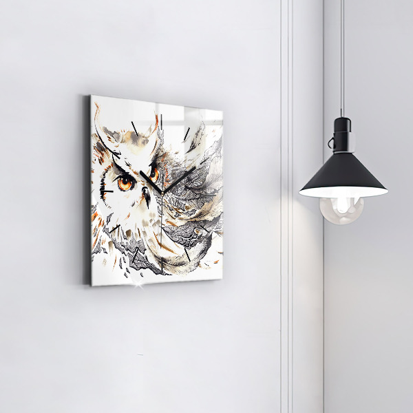 Szögletes fali üvegóra Bagoly a bölcsesség szimbóluma