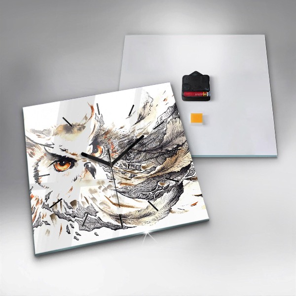 Szögletes fali üvegóra Bagoly a bölcsesség szimbóluma