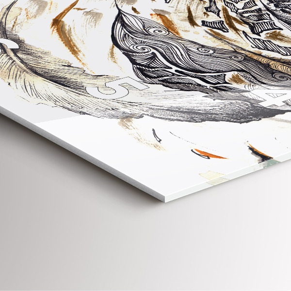 Szögletes fali üvegóra Bagoly a bölcsesség szimbóluma