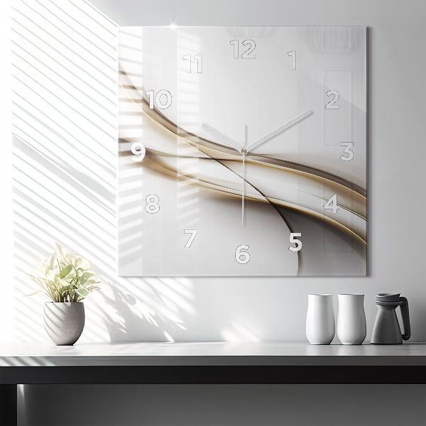 Szögletes fali üvegóra Absztrakt vonalak