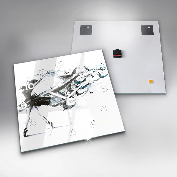 Szögletes fali üvegóra Balettet táncoló nő