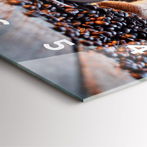 Szögletes fali üvegóra Egy csésze kávét