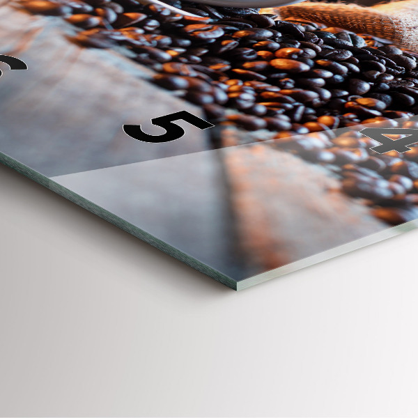 Szögletes fali üvegóra Egy csésze kávét