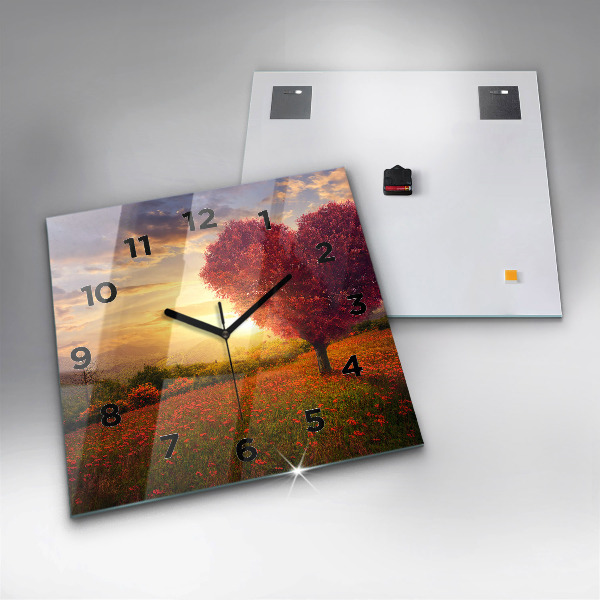 Szögletes fali üvegóra Szerelem szív fa