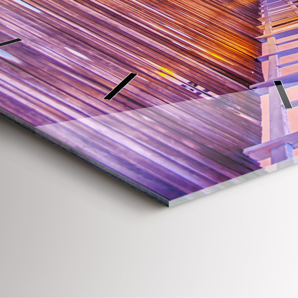 Szögletes fali üvegóra Este a híd a kikötőben