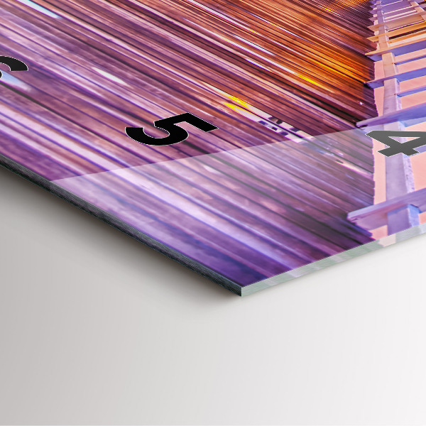 Szögletes fali üvegóra Este a híd a kikötőben