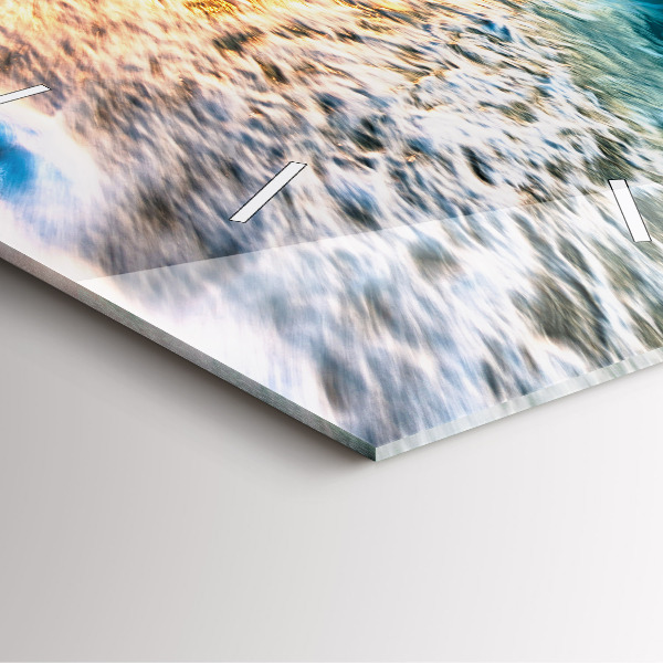 Szögletes fali üvegóra Strand, tenger és homok