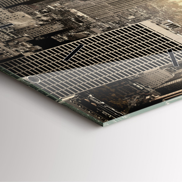 Szögletes fali üvegóra New York Towers