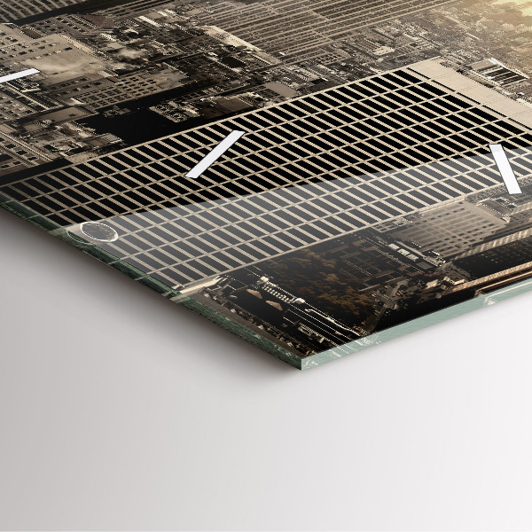 Szögletes fali üvegóra New York Towers