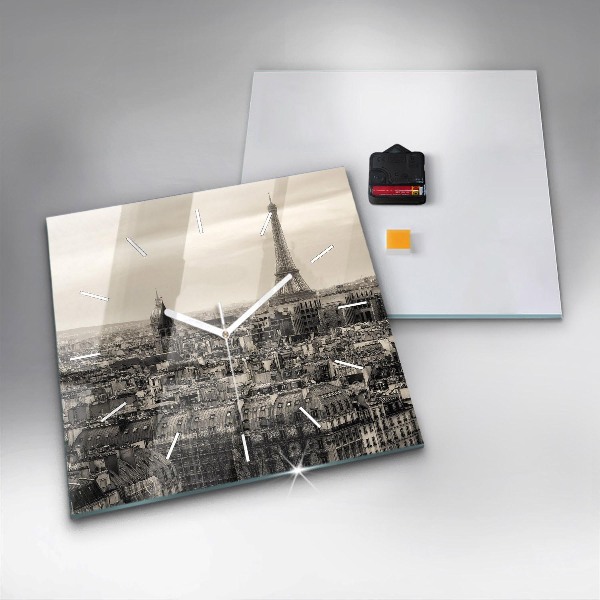 Szögletes fali üvegóra Párizsi tájkép