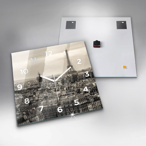 Szögletes fali üvegóra Párizsi tájkép