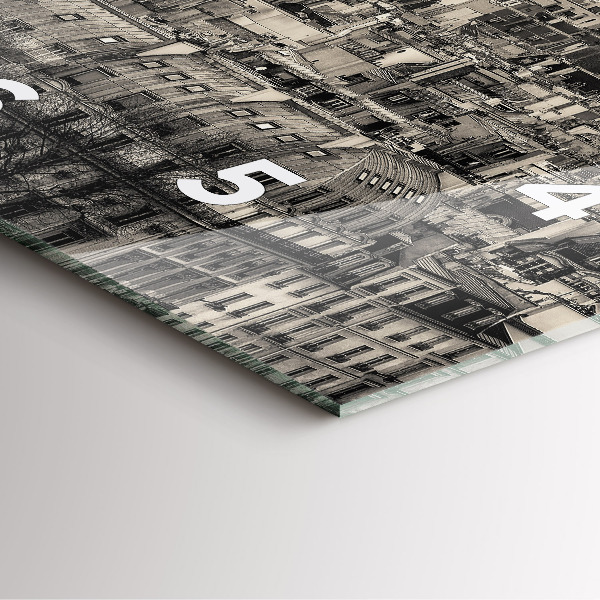 Szögletes fali üvegóra Párizsi tájkép