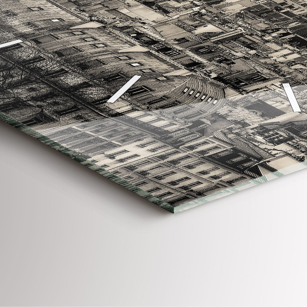 Szögletes fali üvegóra Párizsi tájkép