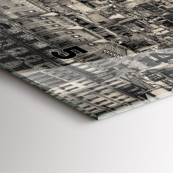 Szögletes fali üvegóra Párizsi tájkép