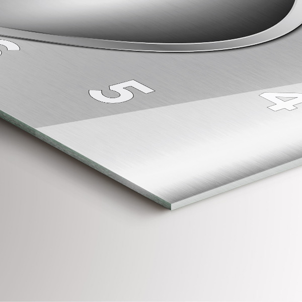 Szögletes fali üvegóra Szürke fém absztrakció