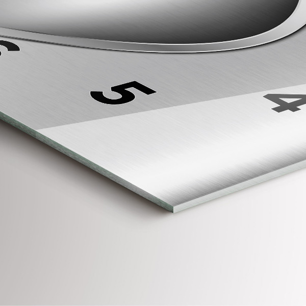 Szögletes fali üvegóra Szürke fém absztrakció