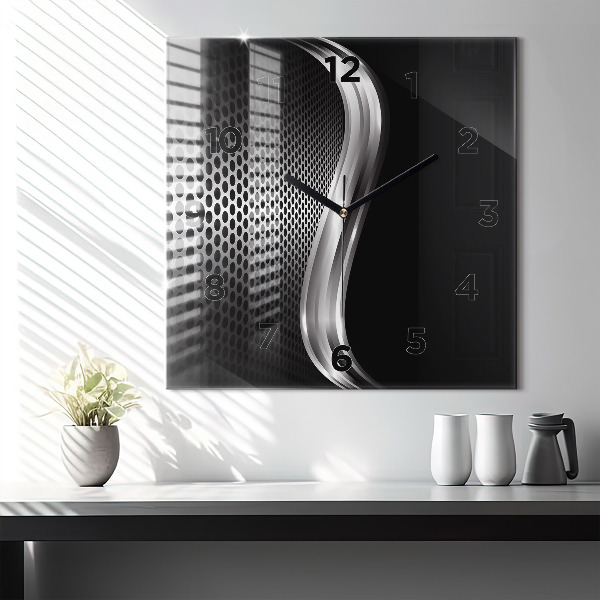 Szögletes fali üvegóra Black metal absztrakció