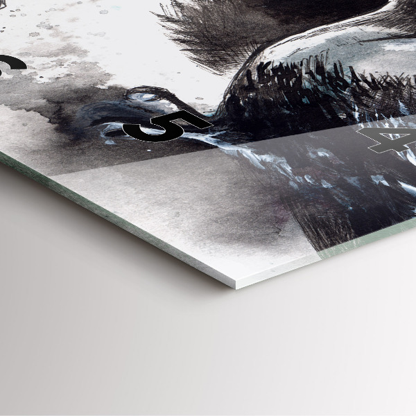 Szögletes fali üvegóra Festett madarak