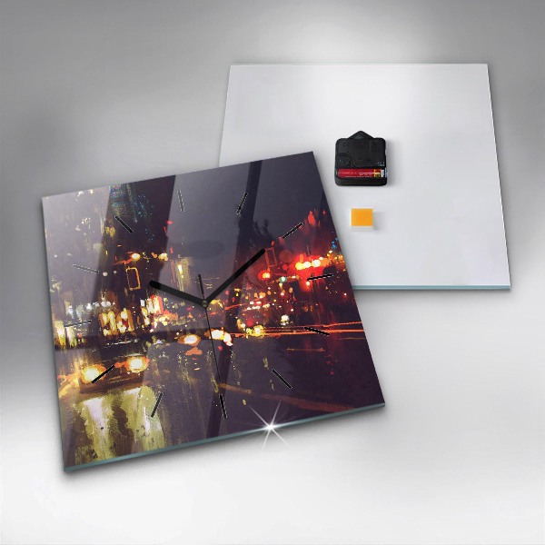 Szögletes fali üvegóra Festett város