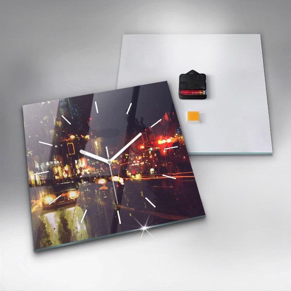 Szögletes fali üvegóra Festett város