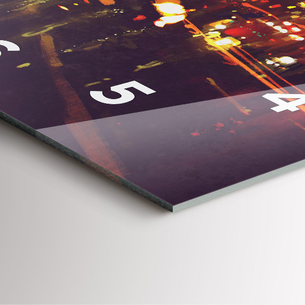 Szögletes fali üvegóra Festett város