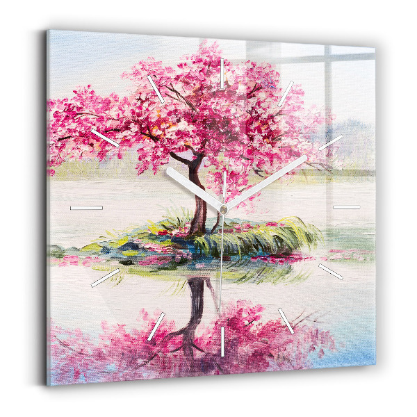 Szögletes fali üvegóra Fa mozaik