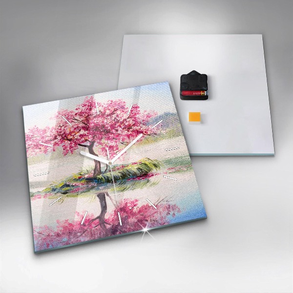 Szögletes fali üvegóra Fa mozaik