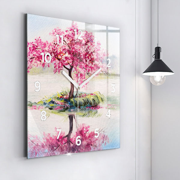 Szögletes fali üvegóra Fa mozaik