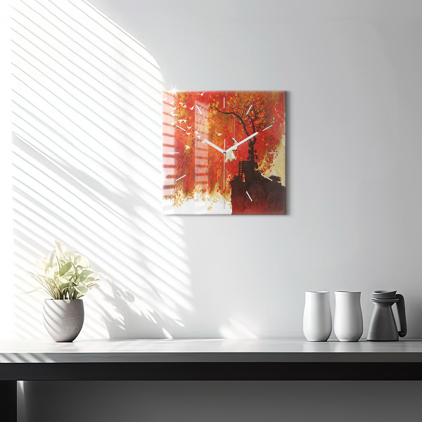 Szögletes fali üvegóra Menyasszony ősszel