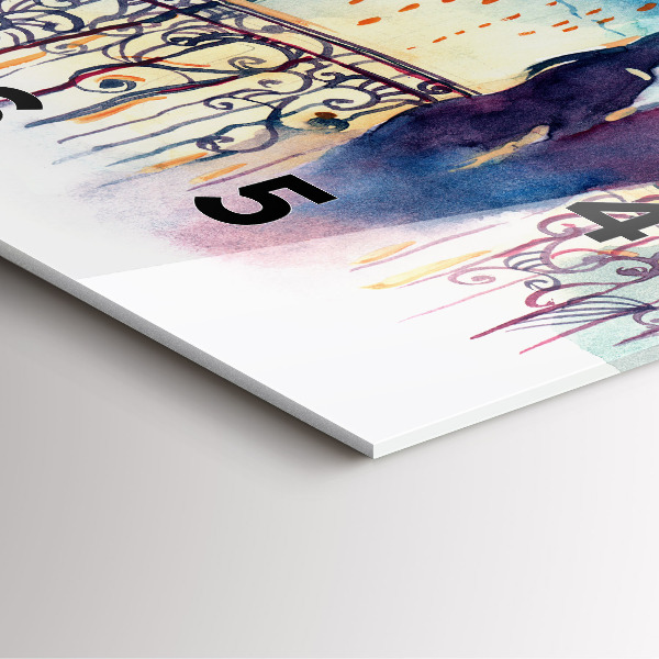 Szögletes fali üvegóra Emberek akvarellben