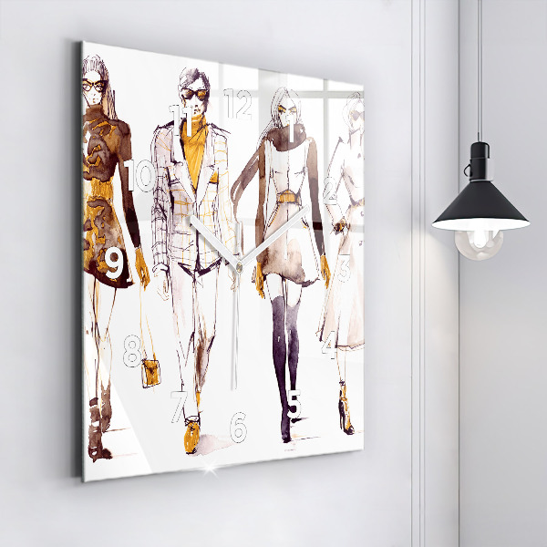 Szögletes fali üvegóra Nő és férfi