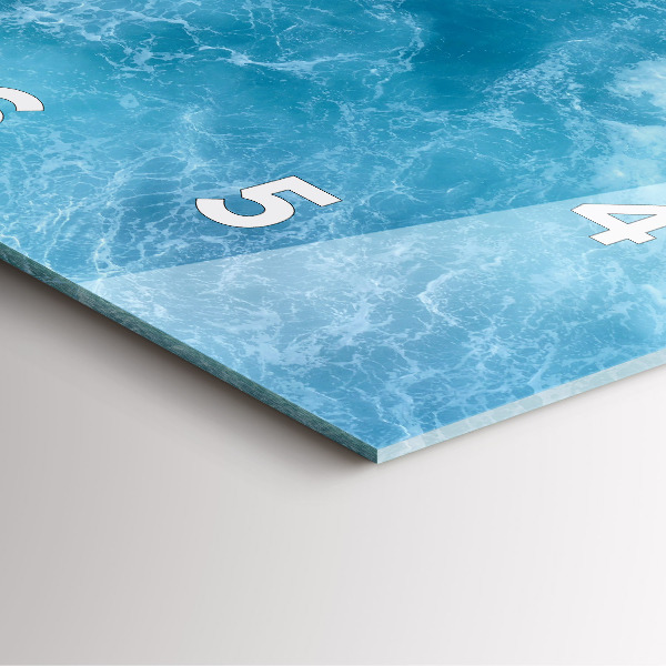 Szögletes fali üvegóra Tengervíz