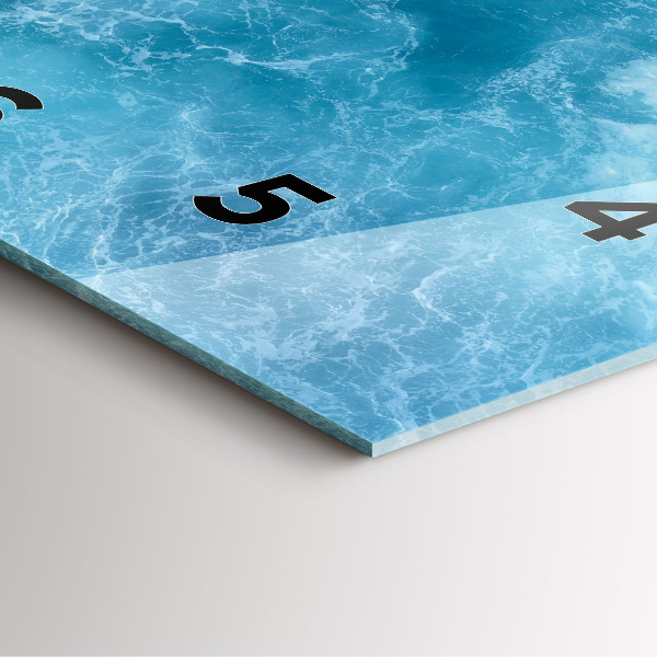 Szögletes fali üvegóra Tengervíz