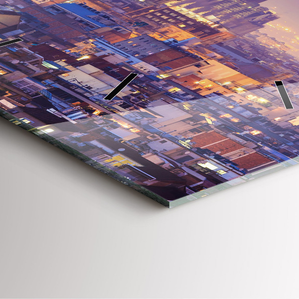 Szögletes fali üvegóra Kilátás Barcelona