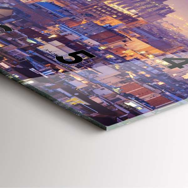 Szögletes fali üvegóra Kilátás Barcelona