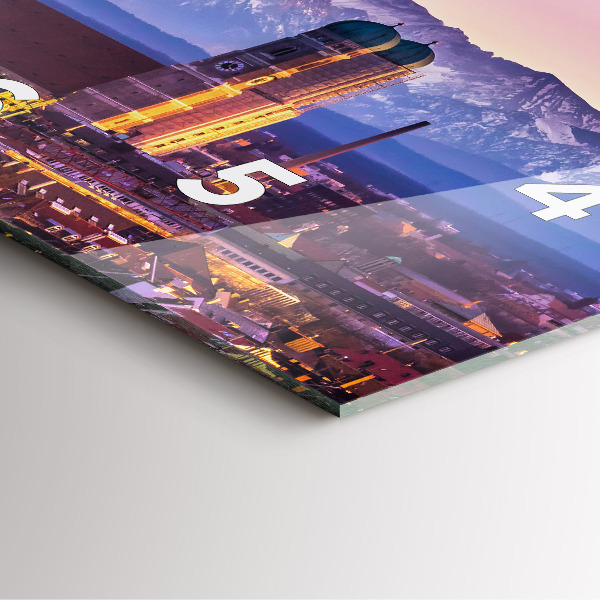 Szögletes fali üvegóra Német Alpok München