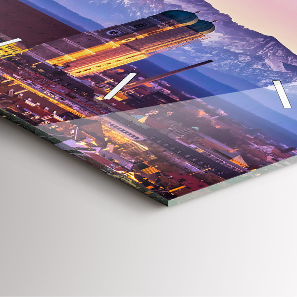 Szögletes fali üvegóra Német Alpok München