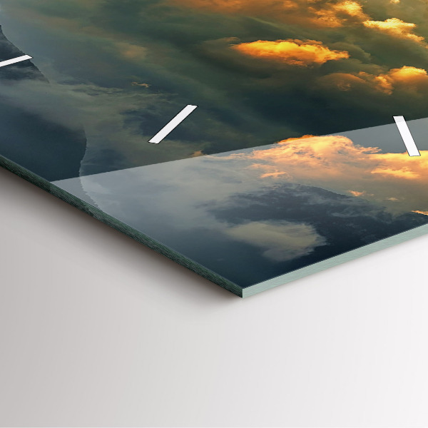 Szögletes fali üvegóra Léggömb repülés a felhőkben