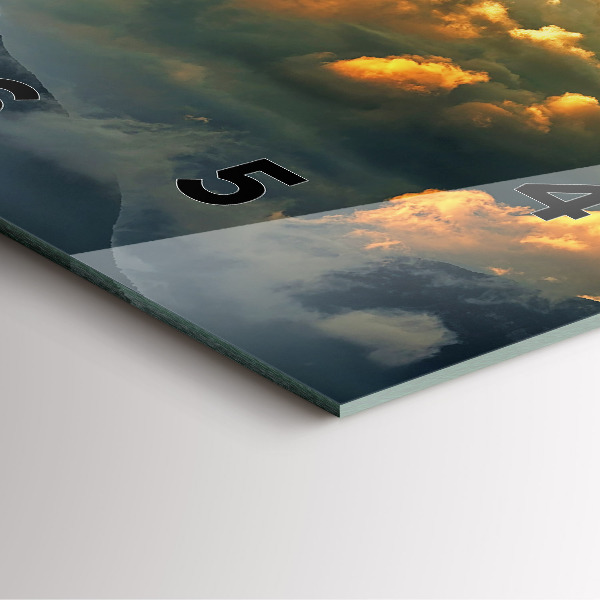 Szögletes fali üvegóra Léggömb repülés a felhőkben