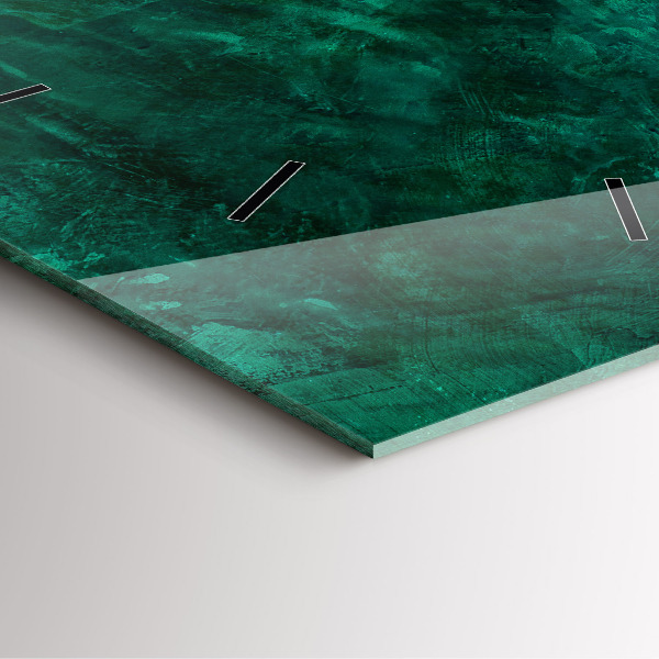 Szögletes fali üvegóra Smaragd fal