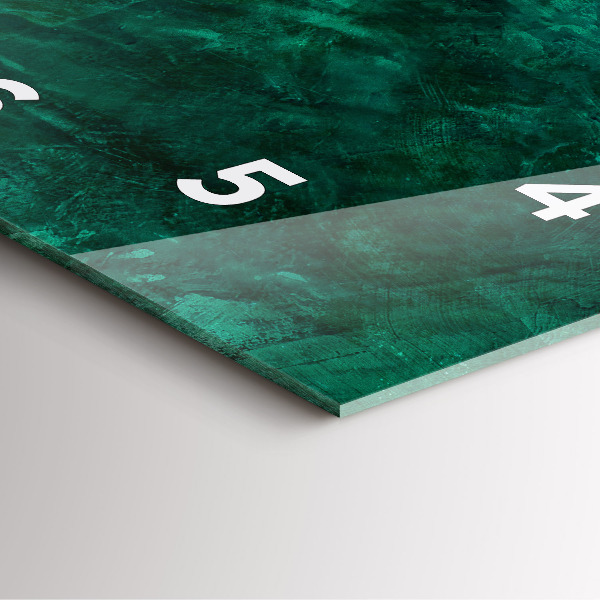 Szögletes fali üvegóra Smaragd fal